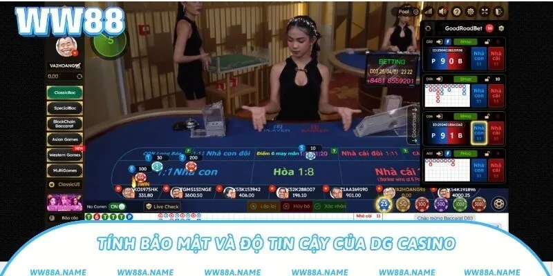 Tính bảo mật và độ tin cậy của DG Casino